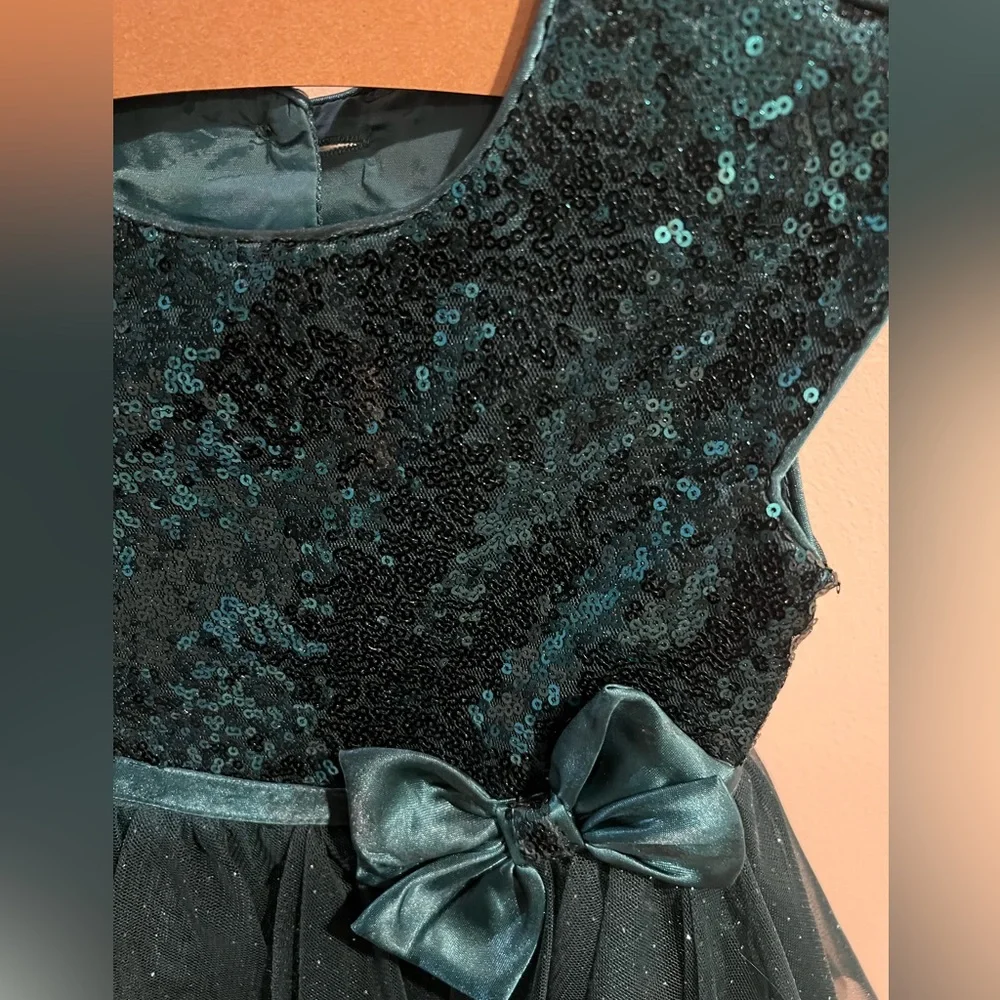 Jona Michelle emerald green 3T holiday sleeveless dress - Picture 6 of 8